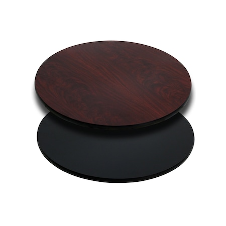Flash Furniture Round Reversible Top, Black/Mahogany, 24", PK3 3-XU-RD-24-MBT-GG